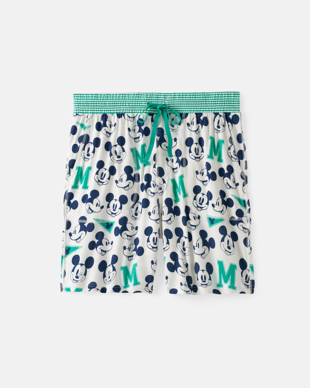 Flat lay of the Disney Varsity Mickey Mouse Men's Pajama Shorts