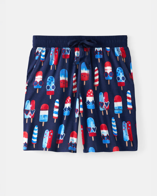 Flat lay of the Sparkle Treats Men's Pajama Shorts