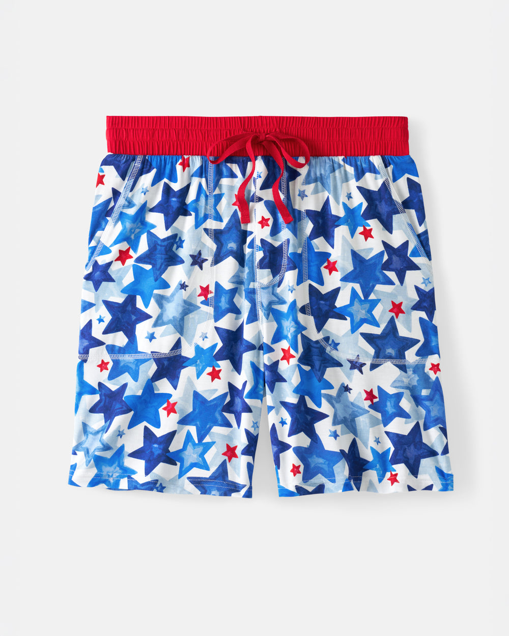 Flat lay of the Starry Splash Men's Pajama Shorts