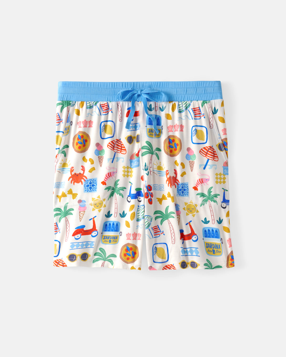 Flat lay of the Ciao Bella Men's Pajama Shorts