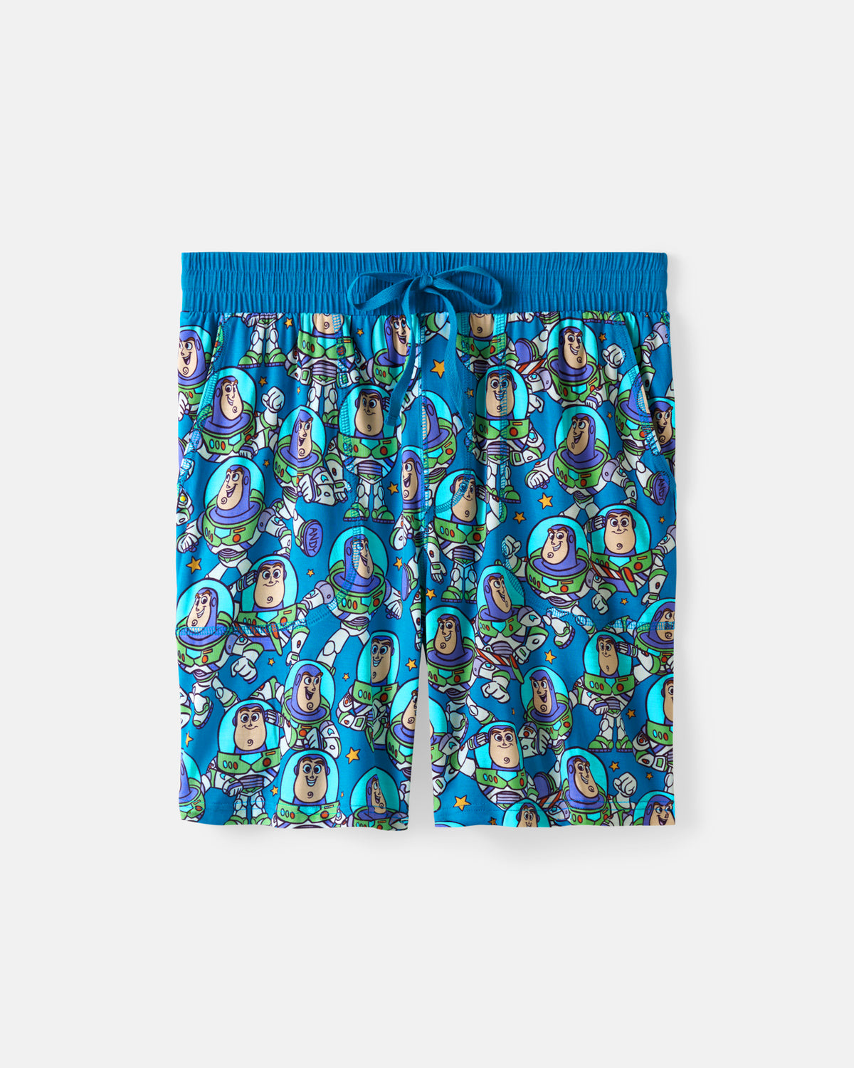 Flat lay of the Disney & Pixar Buzz's Cosmic Crew Men's Pajama Shorts