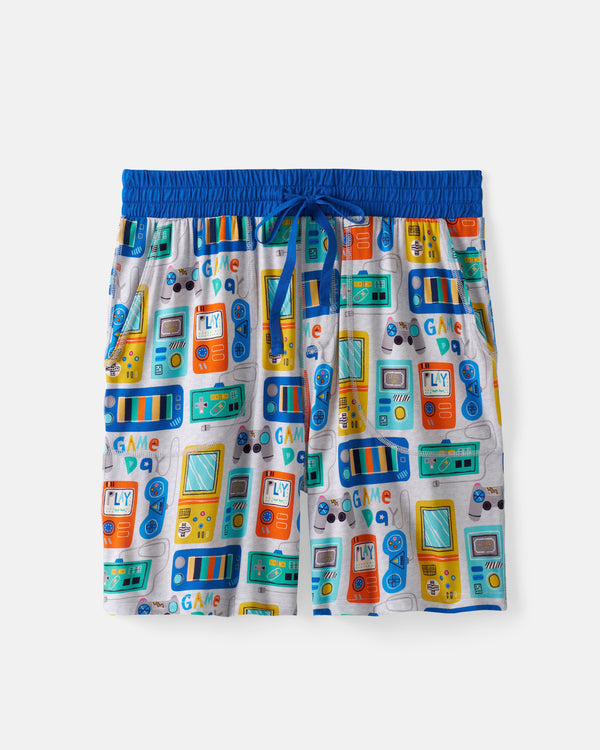 Flat lay of the Game On Men's Pajama Shorts