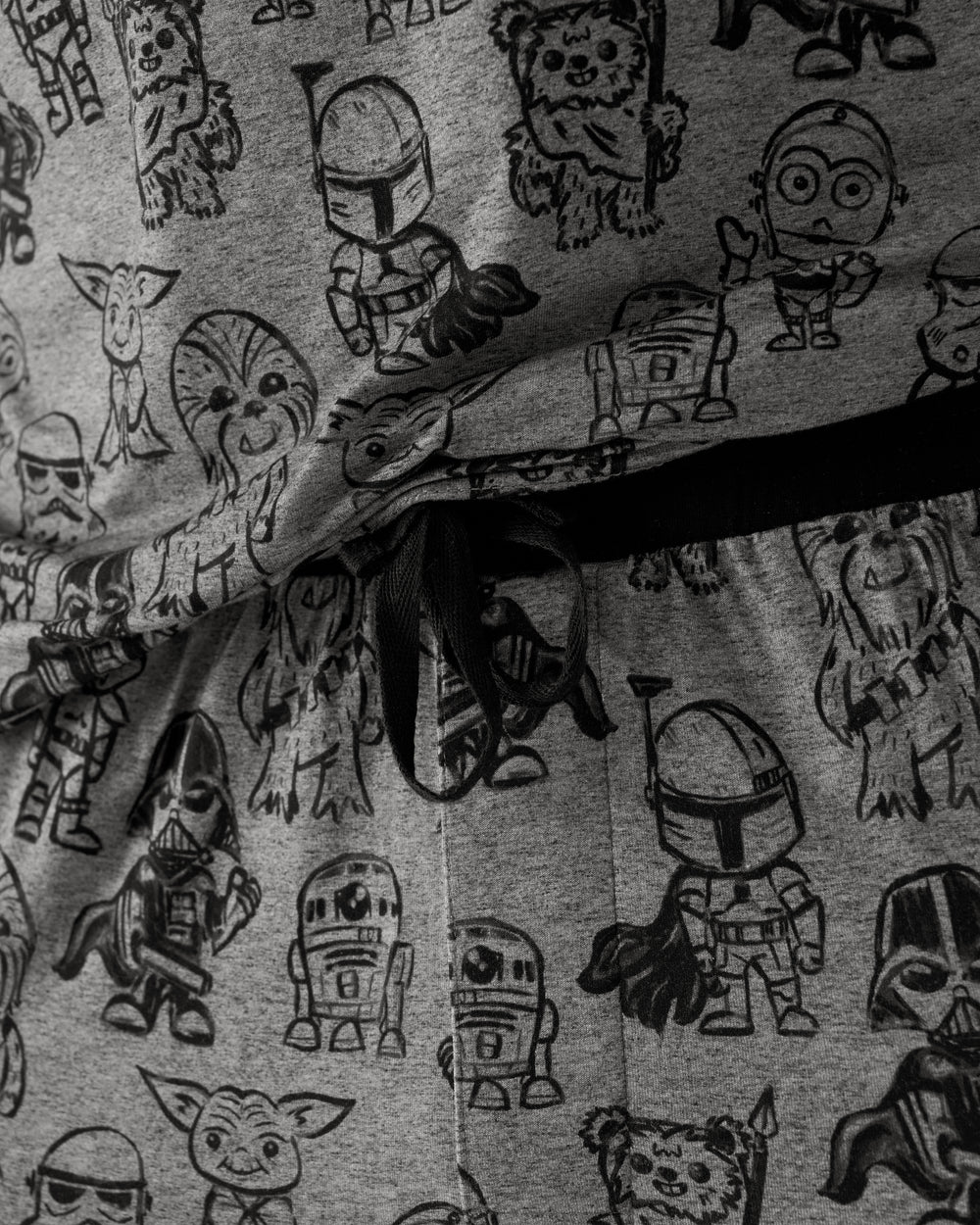 Close up of the drawstring on the Star Wars Far, Far, Away Friends Men's Pajama Pants