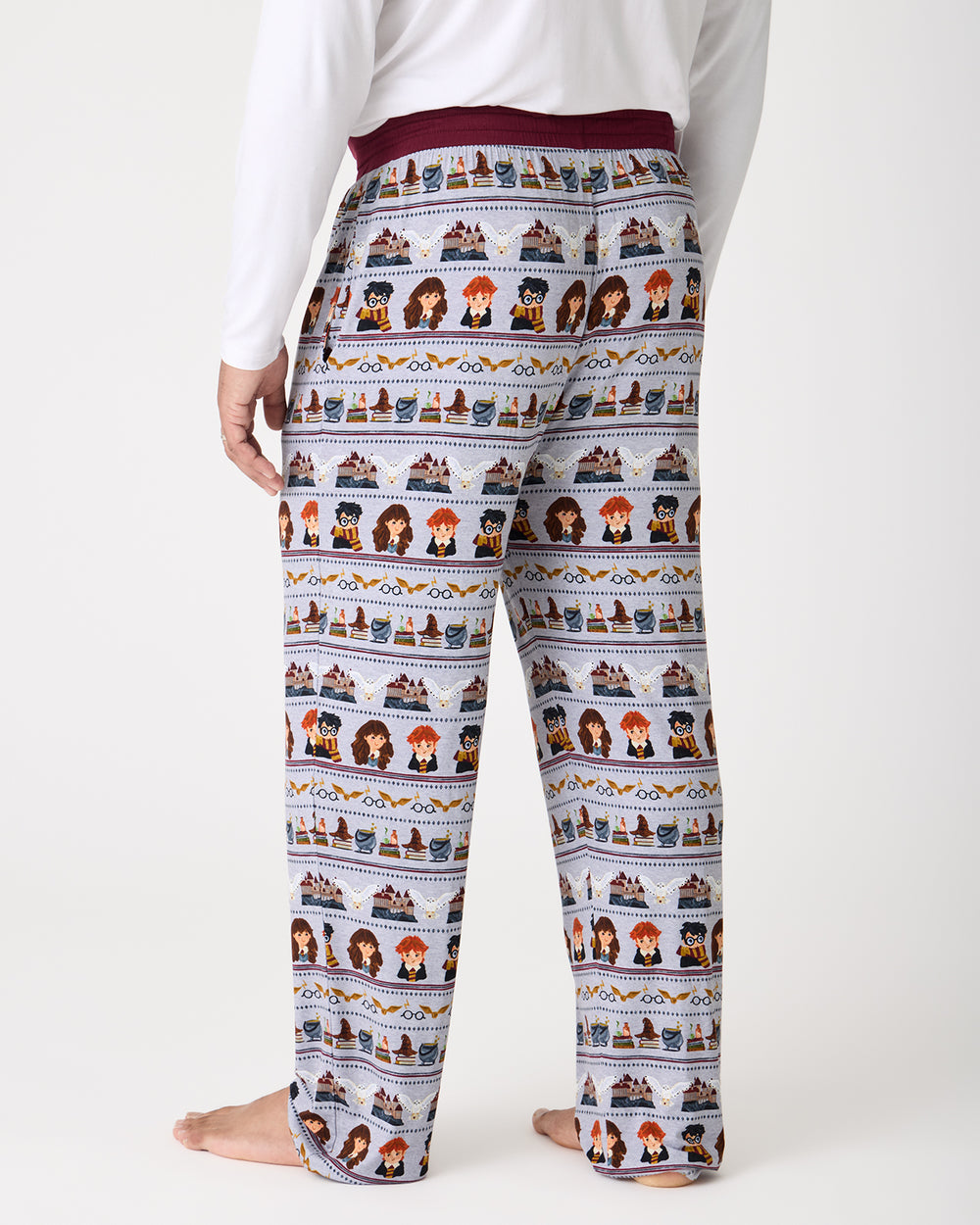 Back view of man wearing the Harry Potter™ Spellbinding Studies Men's Pajama Pants