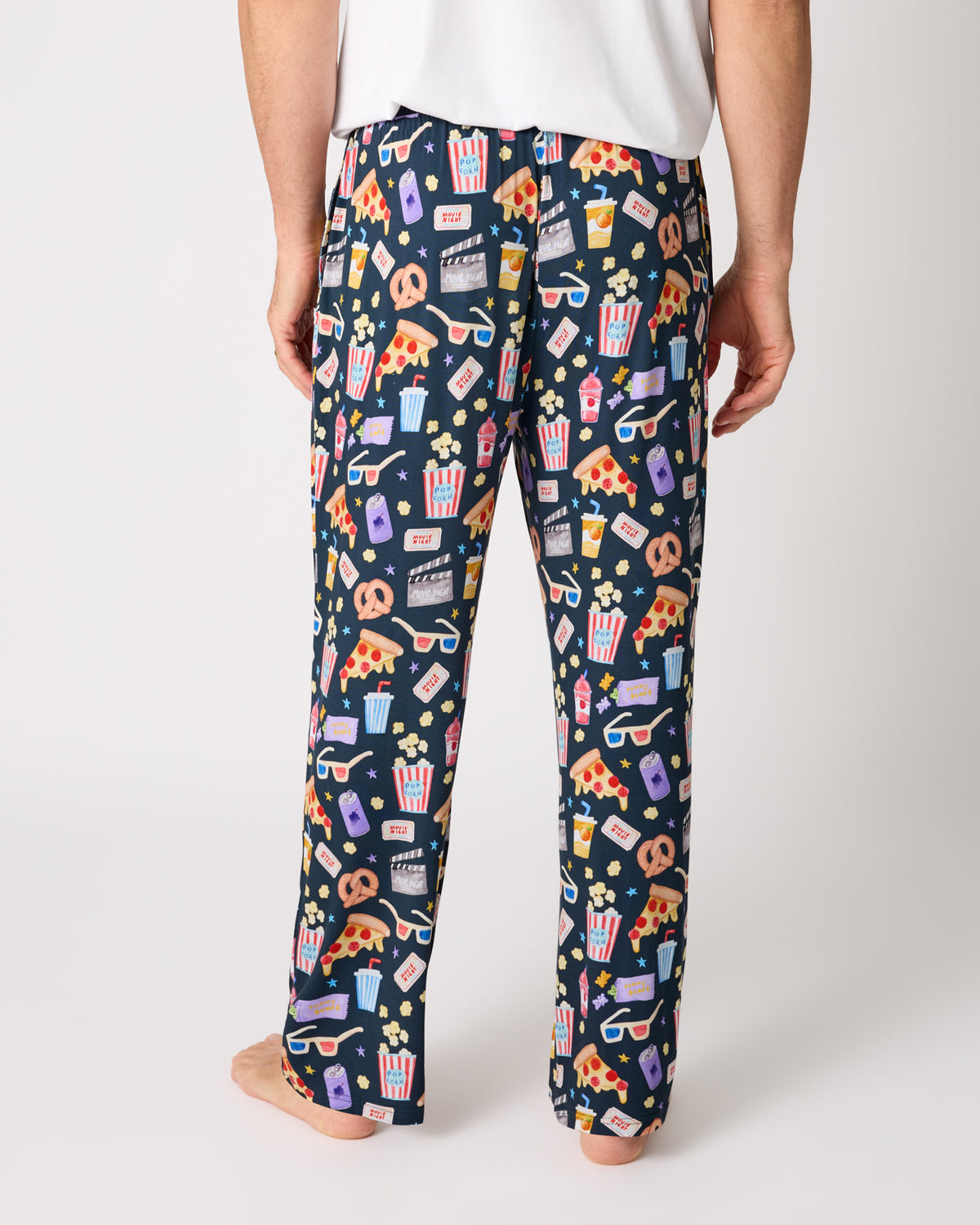 Back view of man wearing the Movie Marathon Men's Pajama Pants