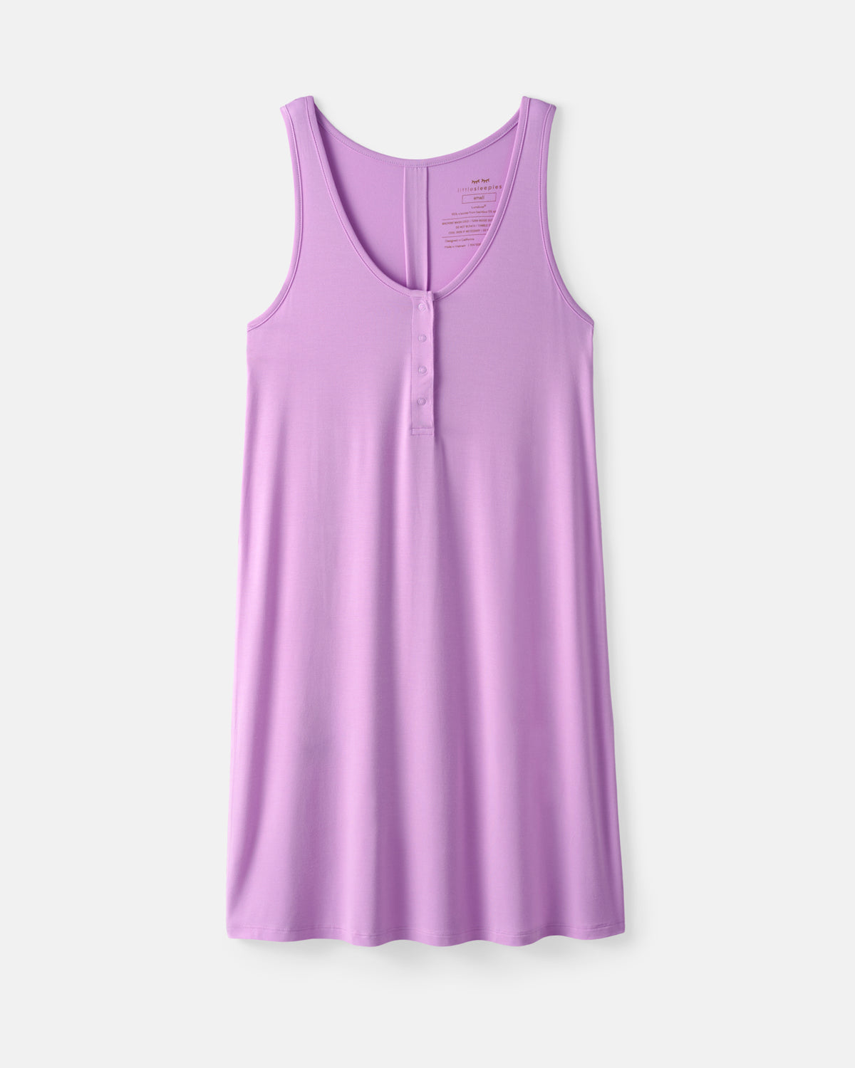 Flat lay of the Soft Wisteria Women's Sleeveless Nightgown