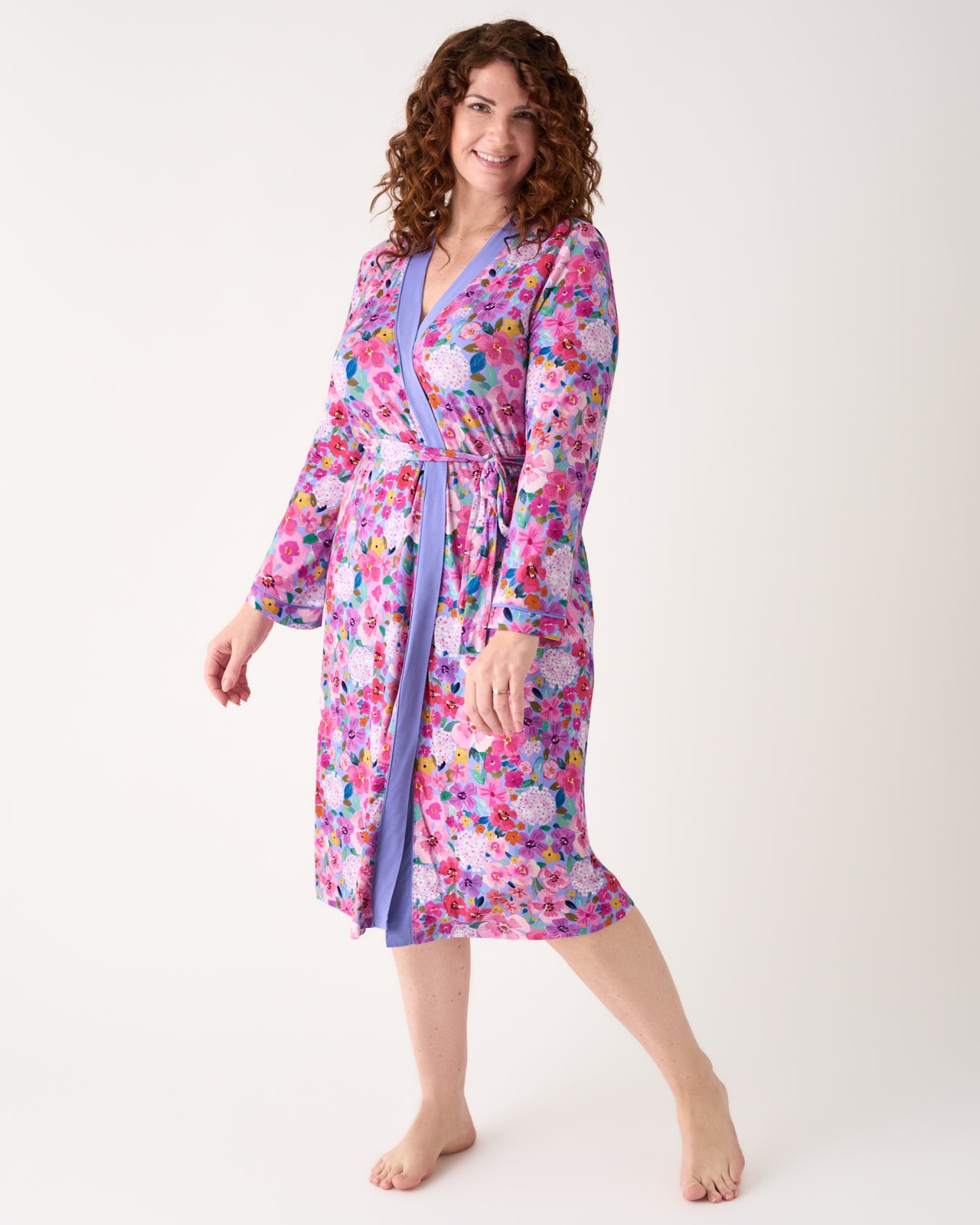 Woman wearing the Sweet Sprigs Women's Robe