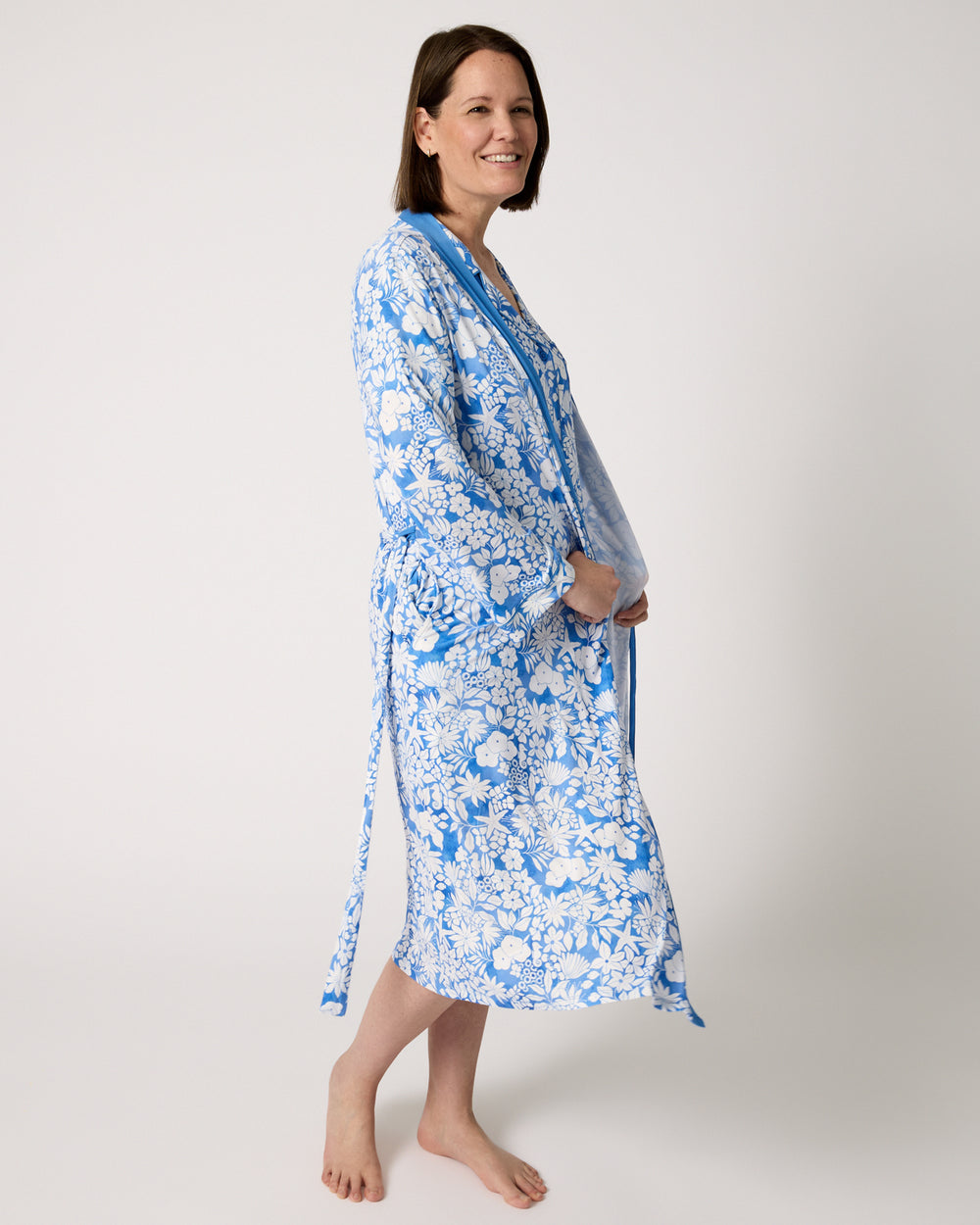 Alternate woman wearing the Azure Garden Women's Robe