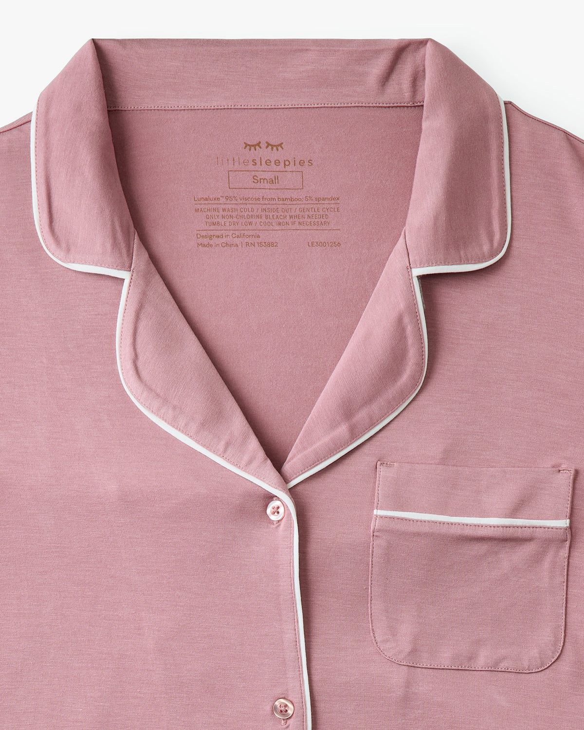 Close up flat lay of the Rosewood Women's Short Sleeve Short Pajama Set