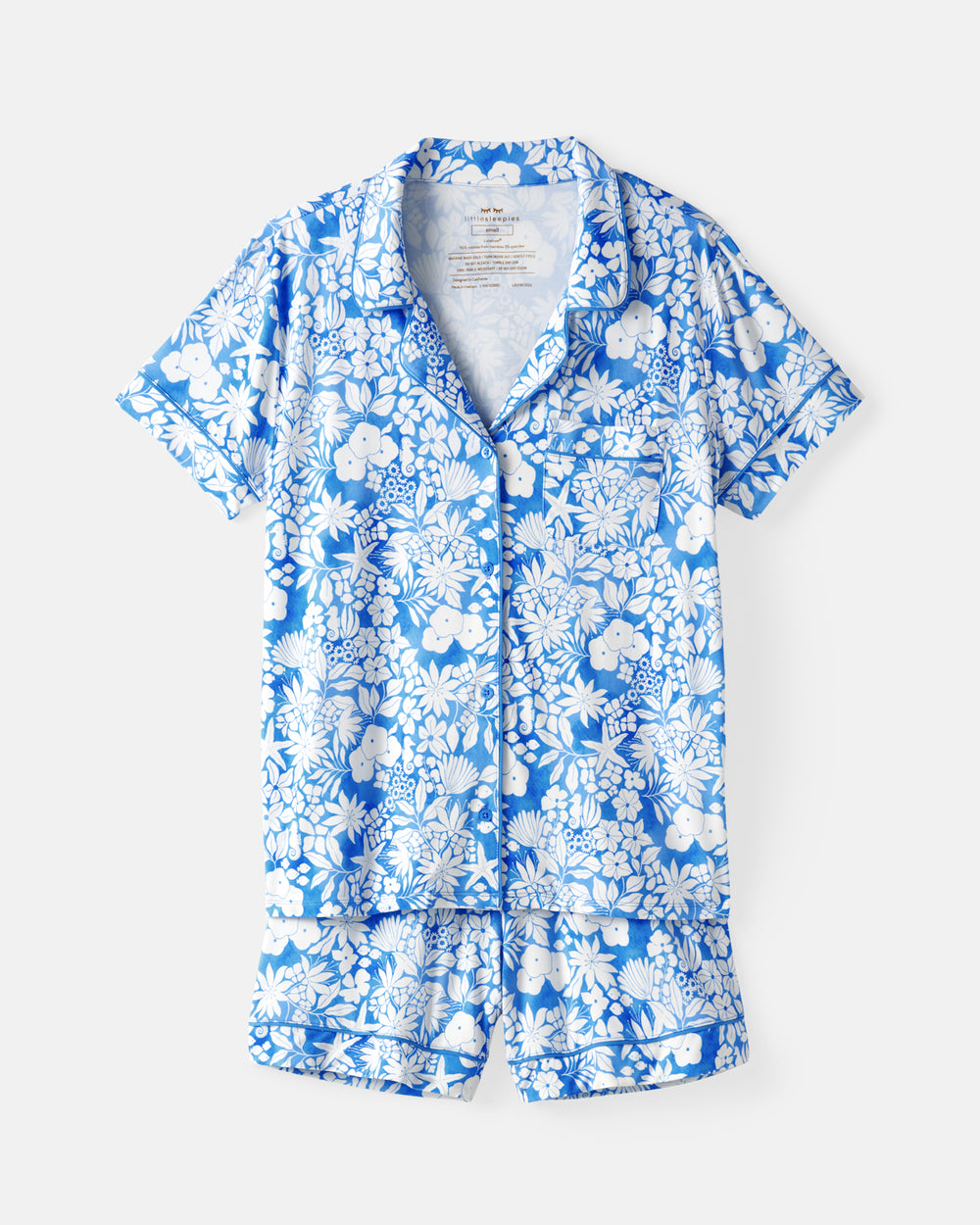 Flat lay of the Azure Garden Women's Pajama Set