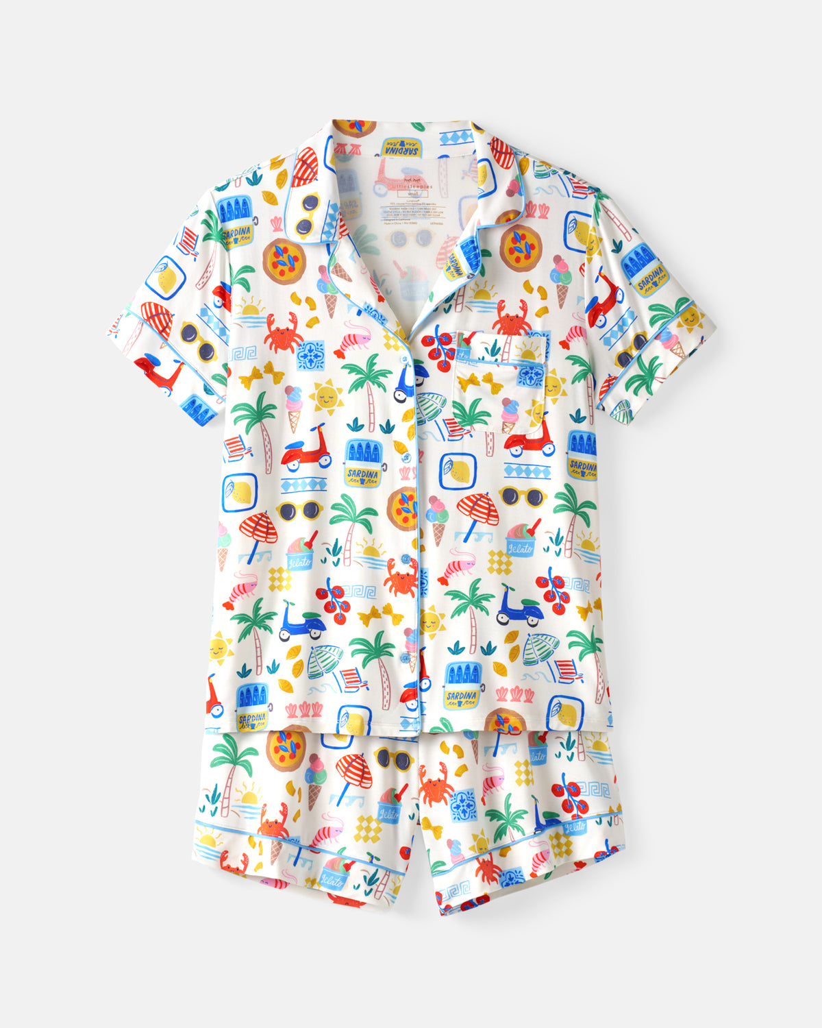 Flat lay of the Ciao Bella Women's Pajama Set
