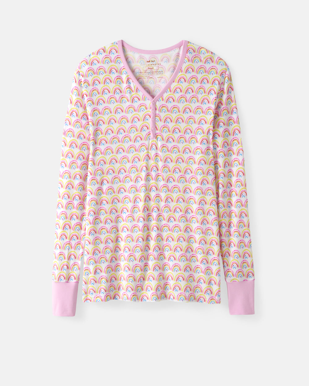 Flat lay of the Pastel Rainbows Women's Pajama Top