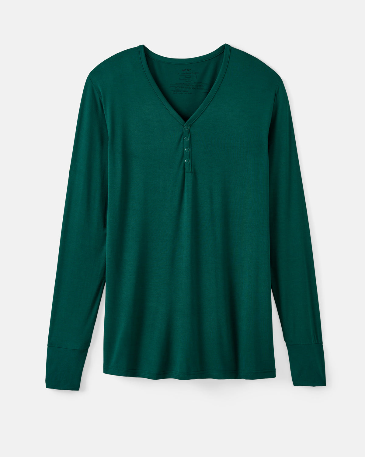 Flat lay of the Emerald Women's Pajama Top featuring a henley neckline.
