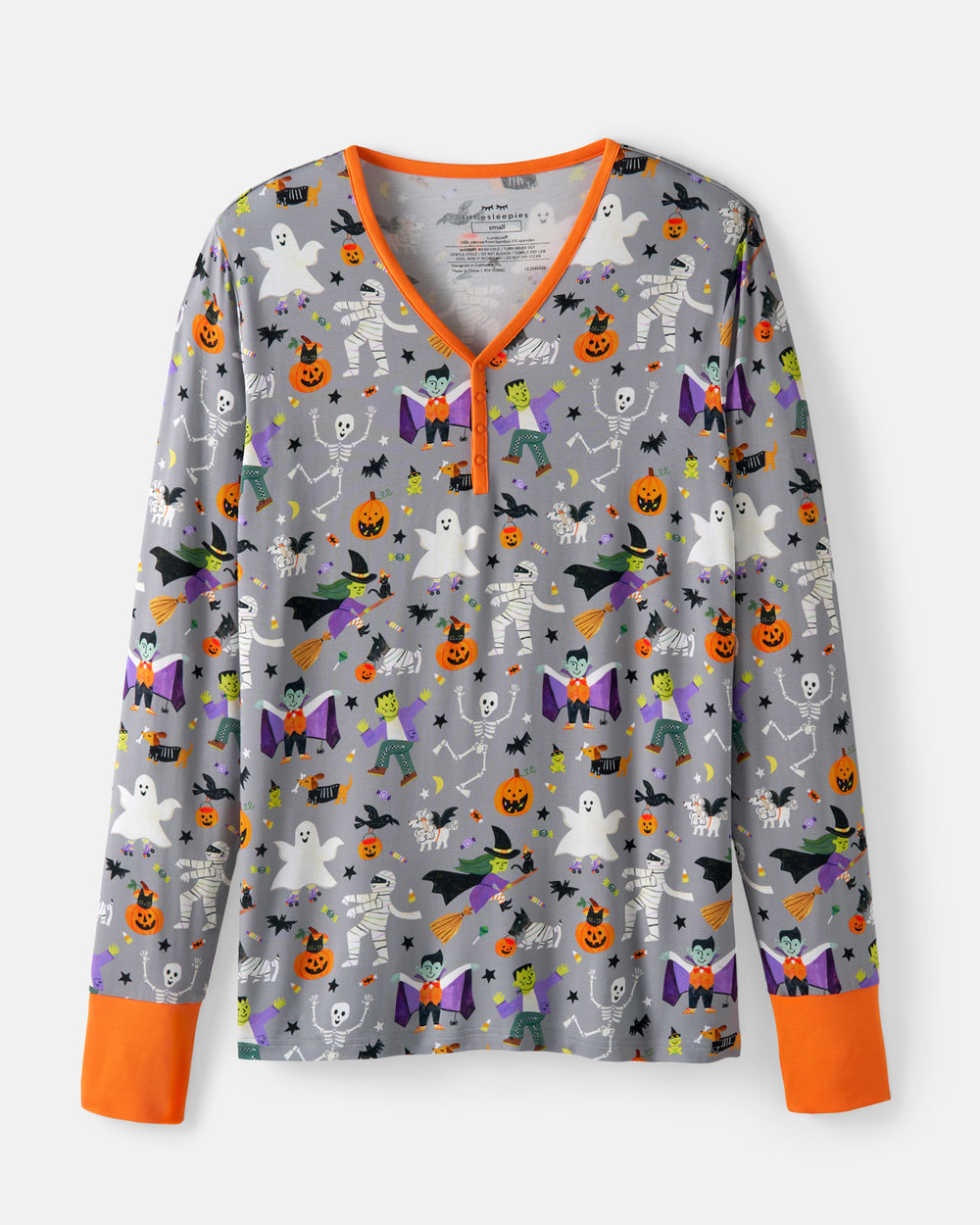 Flat lay of the Dracula's Disco Women's Long Sleeve Pajama Top