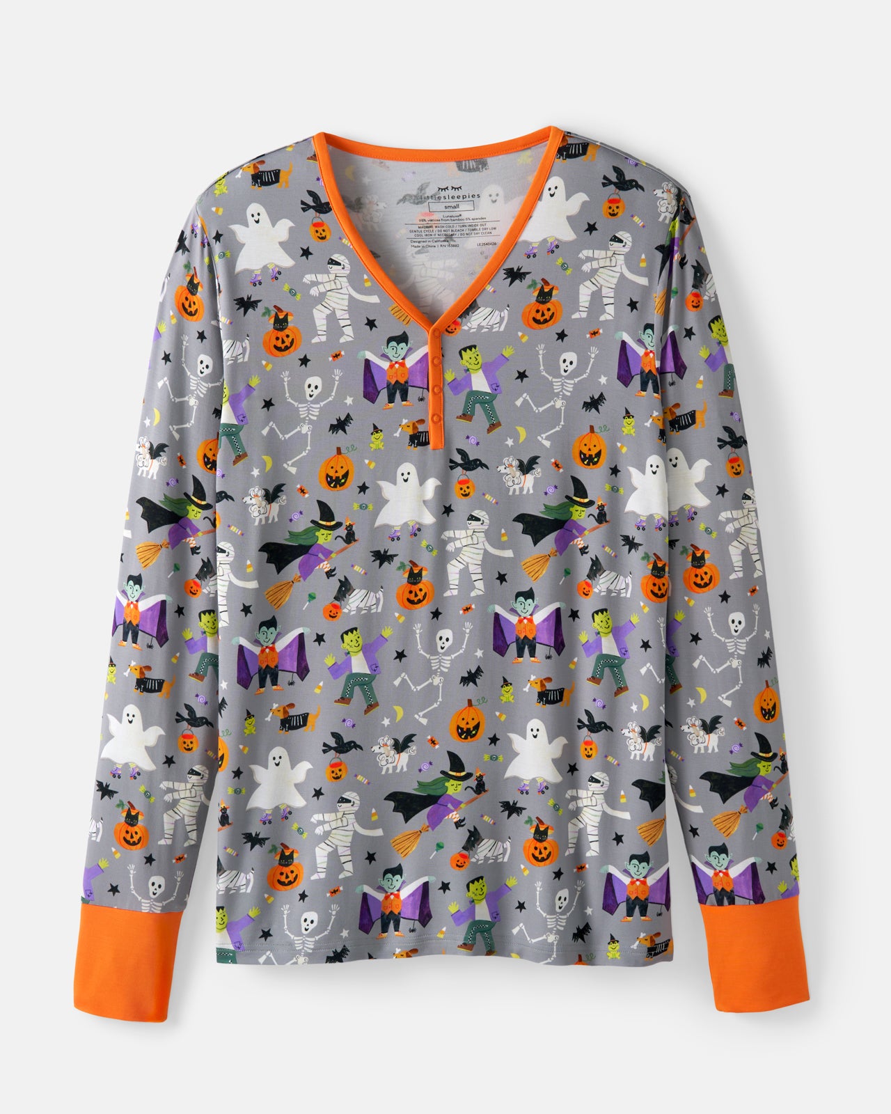 Flat lay of the Dracula's Disco Women's Long Sleeve Pajama Top
