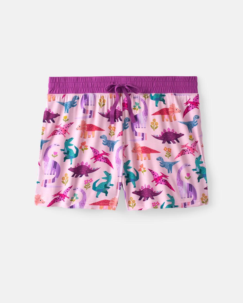 Flat lay of the Pink Roar & Explore Women's Pajama Shorts