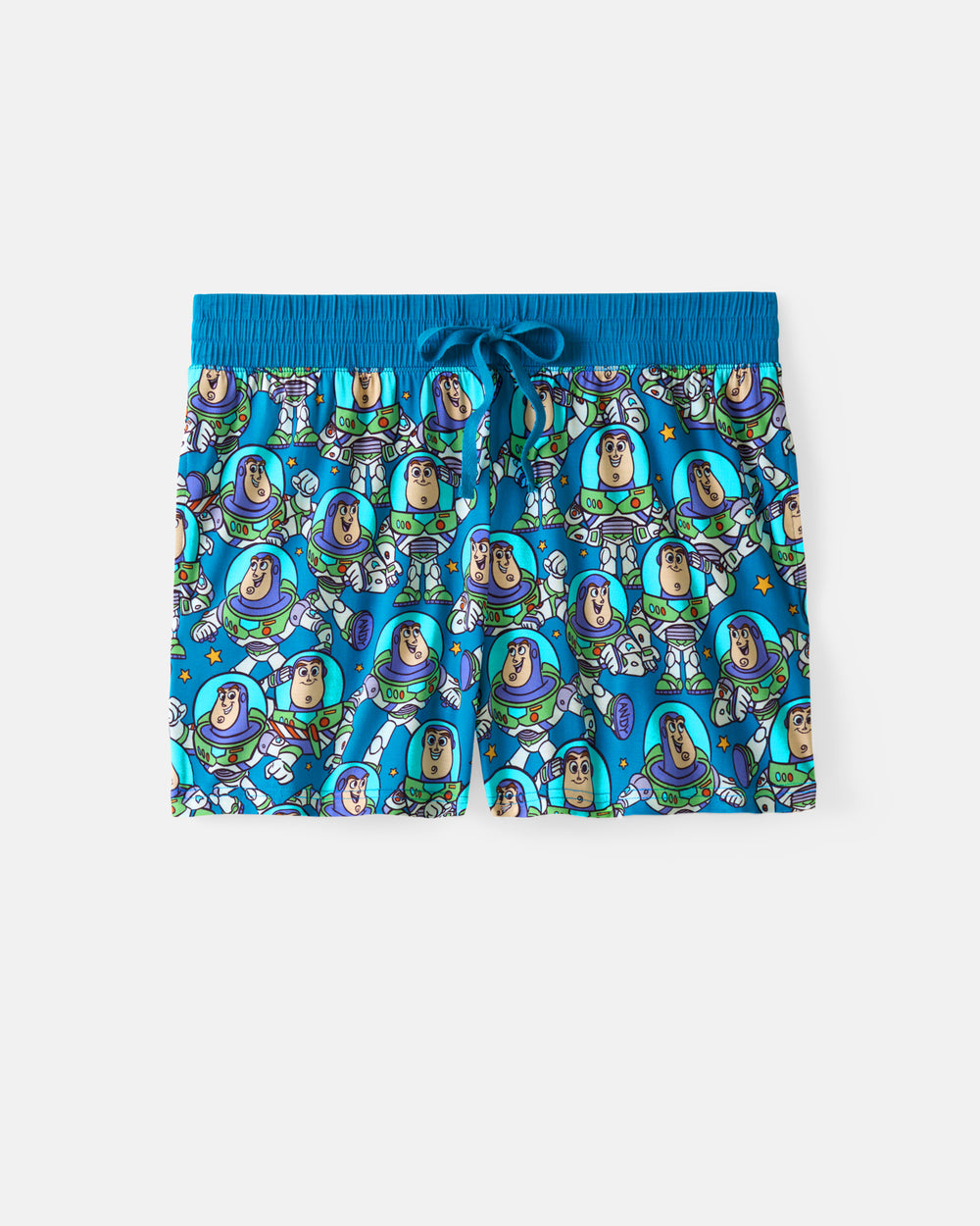 Flat lay of the Disney & Pixar Buzz's Cosmic Crew Women's Pajama Shorts