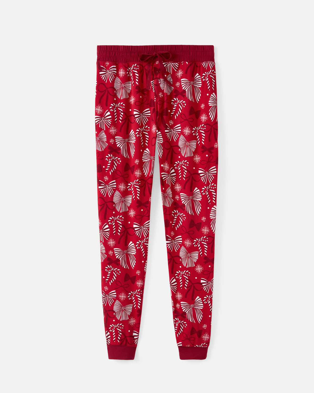 Flat lay of the Holiday Bows Women's Pajama Pants