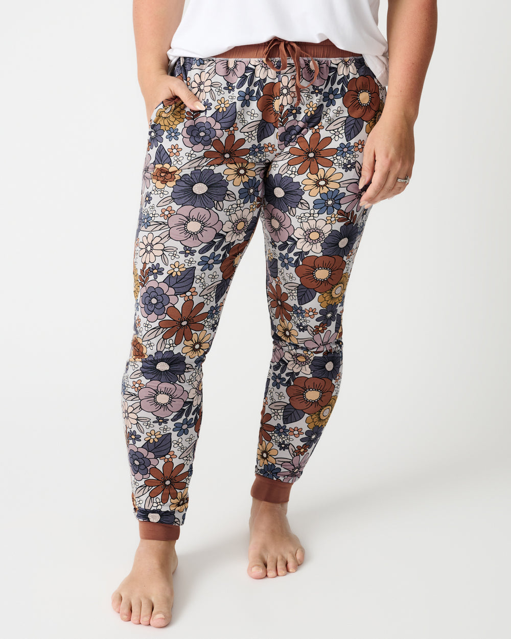Woman wearing the Wildwood Floral Women's Pajama Pants