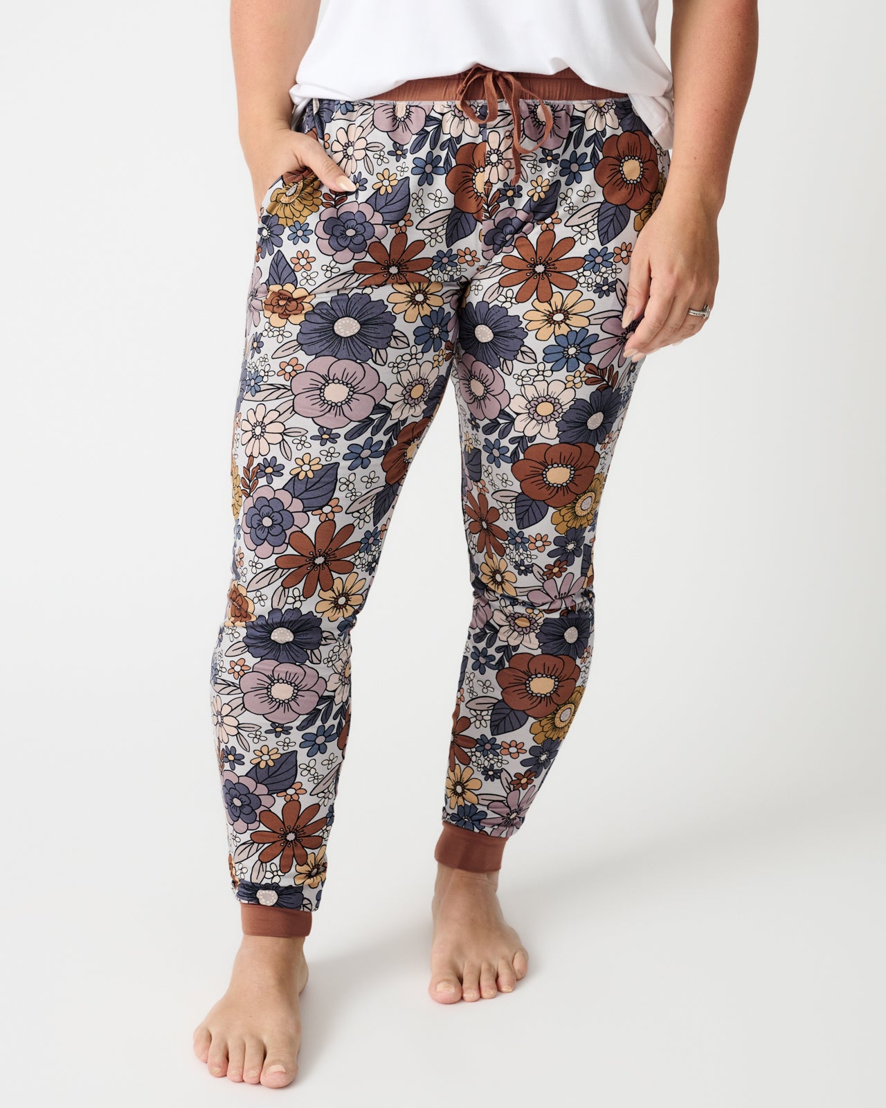 Woman wearing the Wildwood Floral Women's Pajama Pants