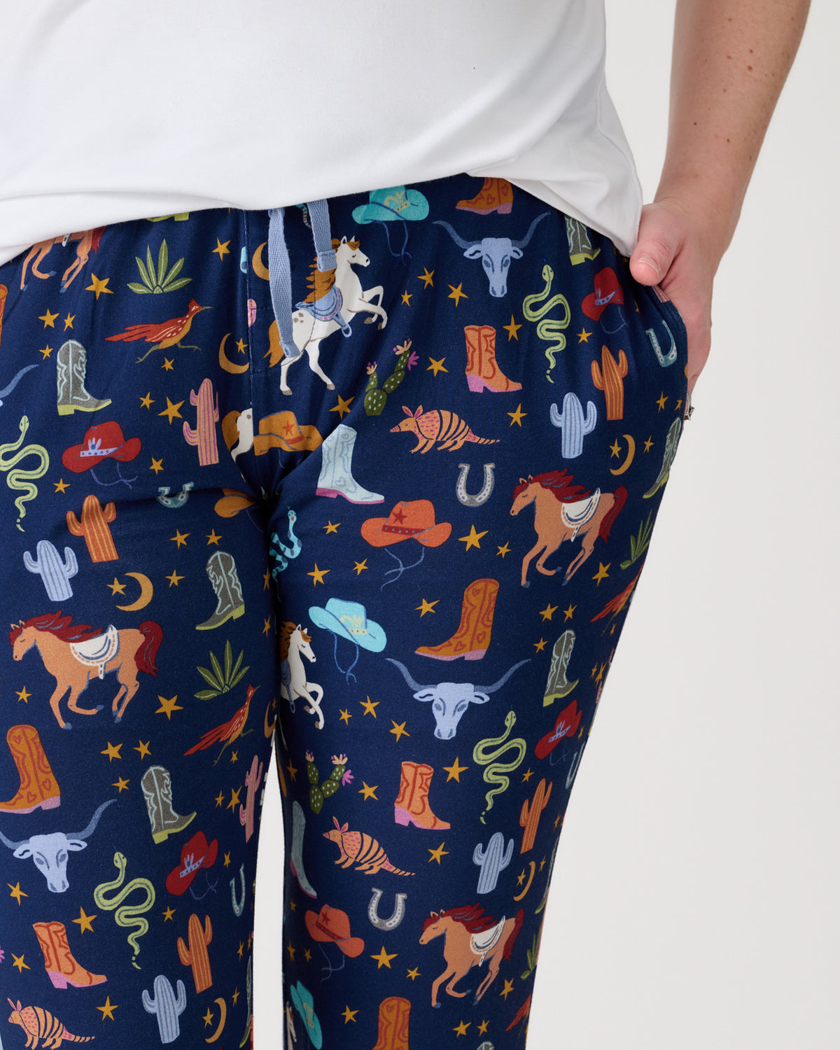Close up of the pocket detail on the Blue Rancher Roundup Women's Pajama Pants
