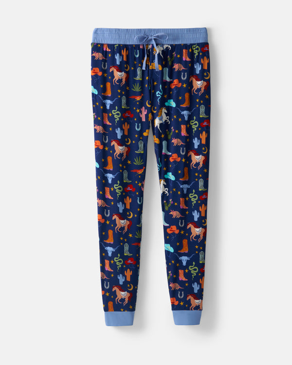 Flat lay of the Blue Rancher Roundup Women's Pajama Pants