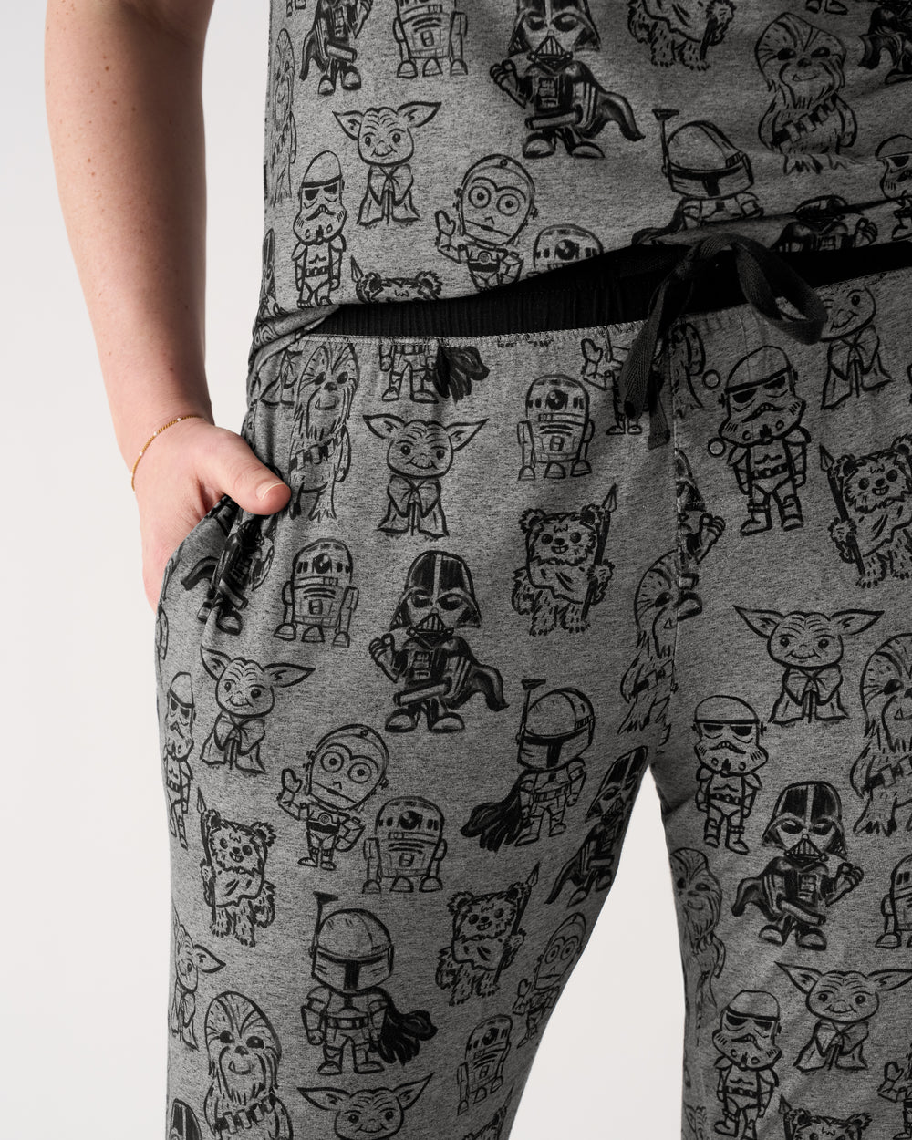 Close up of the pocket detail on the Star Wars Far, Far, Away Friends Women's Pajama Pants