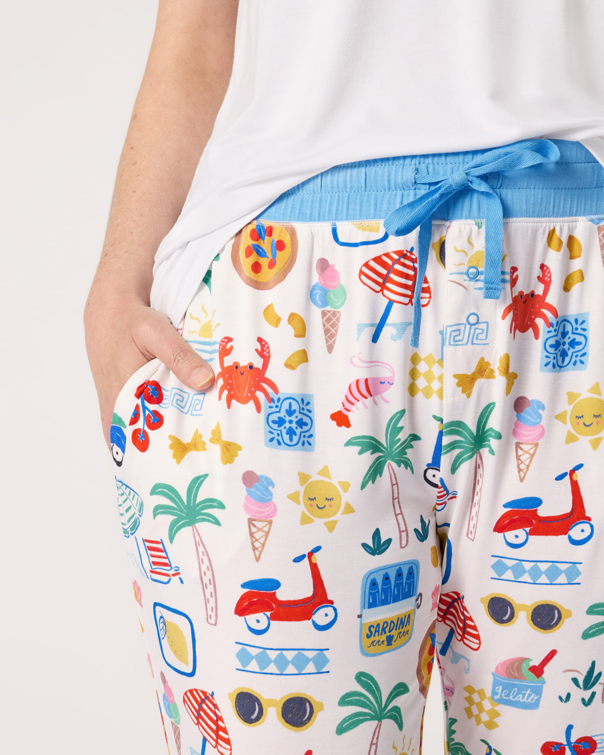 Close up of the pocket detail on the Ciao Bella Women's Pajama Pants
