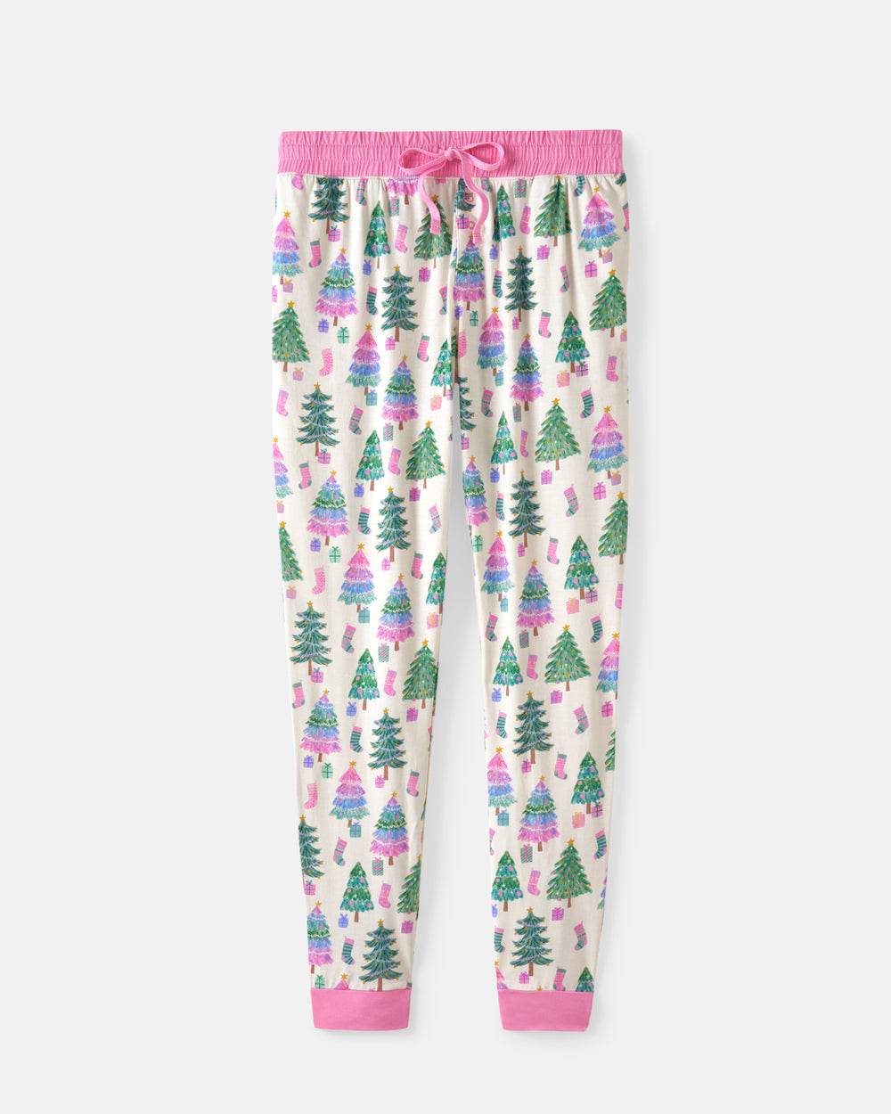 Flat lay of the Joyful Traditions Pink Women's Pajama Pants