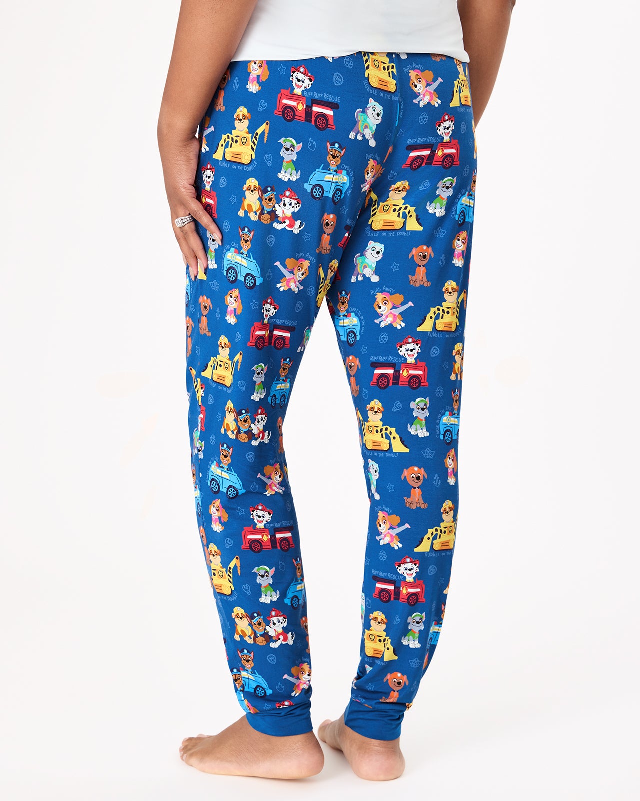 Back view of woman wearing the PAW Patrol Adventure Bay Heroes Women's Pajama Pants