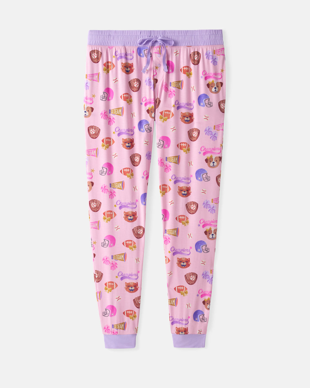 Flat lay of the Team Spirit Pink Women's Pajama Pants