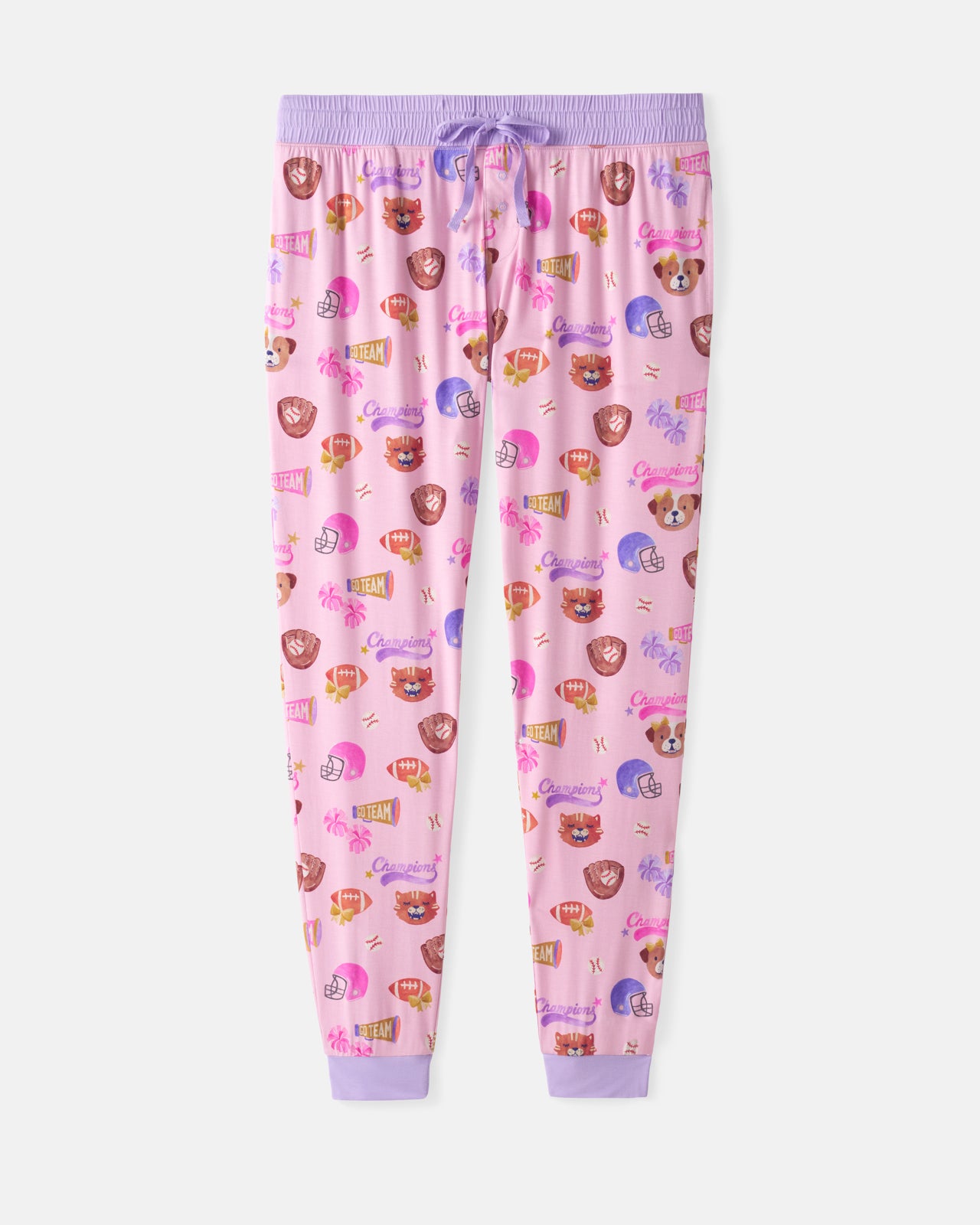 Flat lay of the Team Spirit Pink Women's Pajama Pants