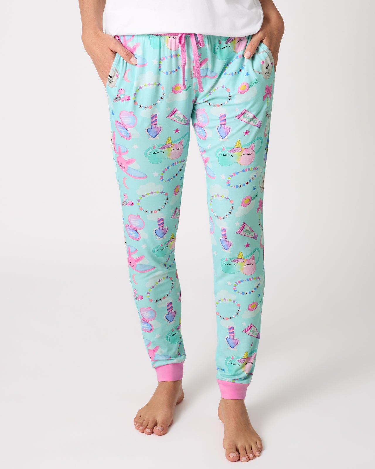Woman wearing the Slumber Club Women's Pajama Pants