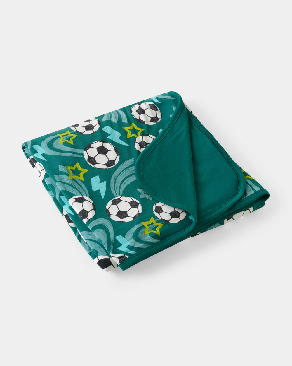 Flat lay of the Soccer Stars Large Cloud Blanket®