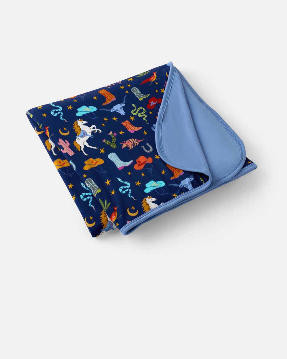 Flat lay of the Blue Rancher Roundup Large Cloud Blanket®