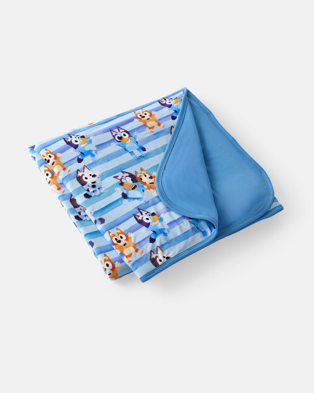 Flat lay of the Bluey Dance All Day Large Cloud Blanket®
