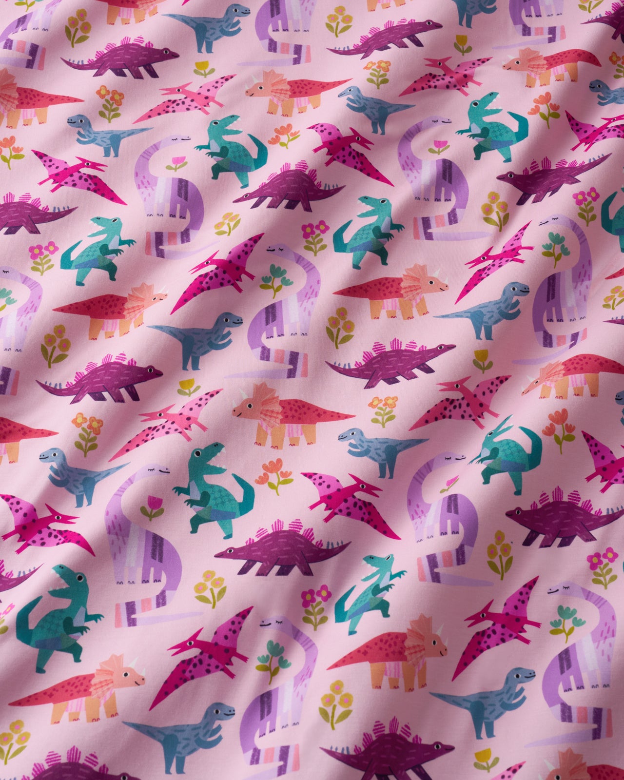 Close up of the Pink Roar & Explore fabric
