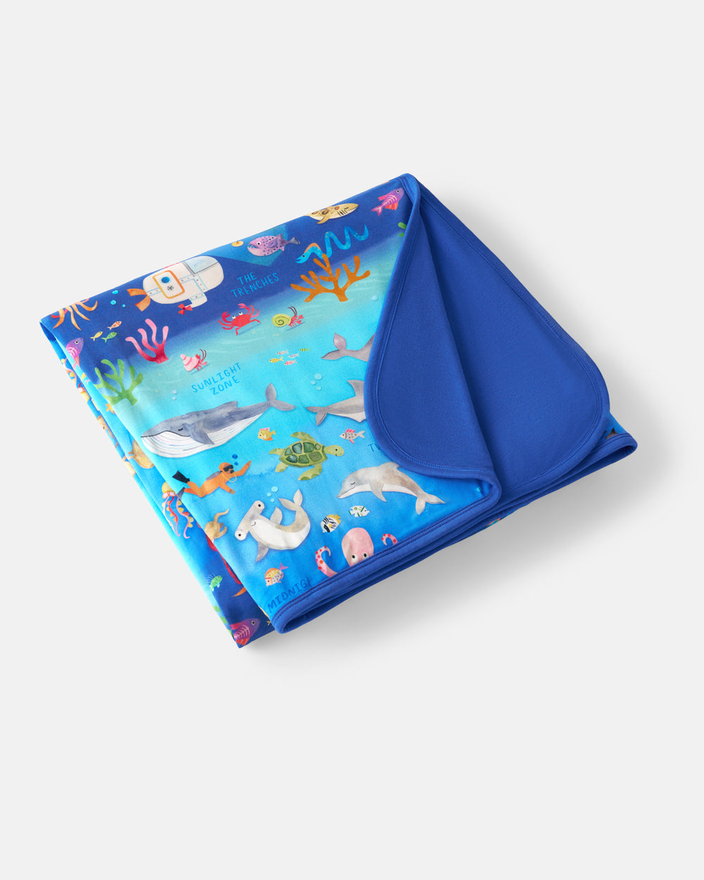 Flat lay of the Underwater Discovery Large Cloud Blanket®