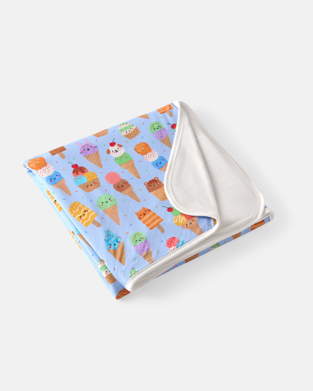 Flat lay of the Scoop Squad Large Cloud Blanket®