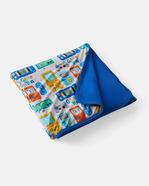 Flat lay of the Game On Large Cloud Blanket®