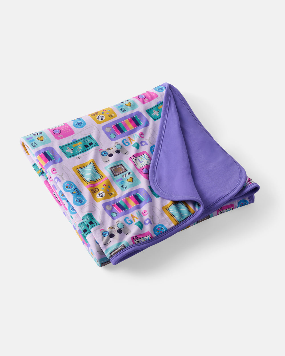 Flat lay of the Purple Game On Large Cloud Blanket®