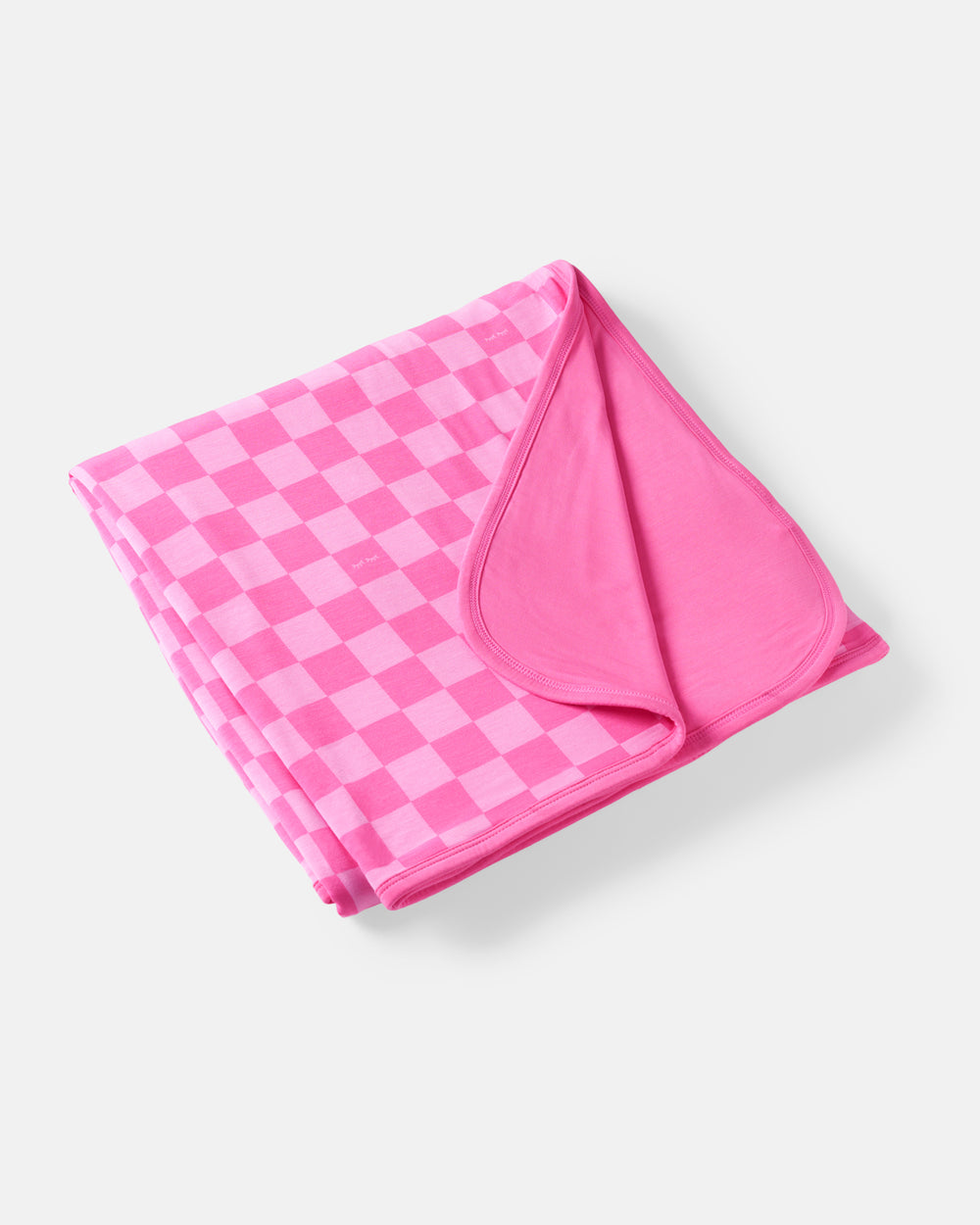 Flat lay of the Sweet Raspberry Checks Large Cloud Blanket®