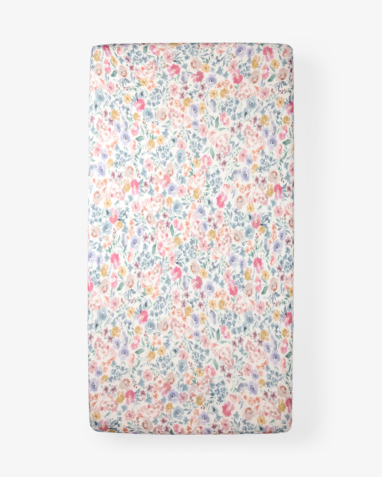 Aerial view of the Tiny Blooms Mini Crib Sheet