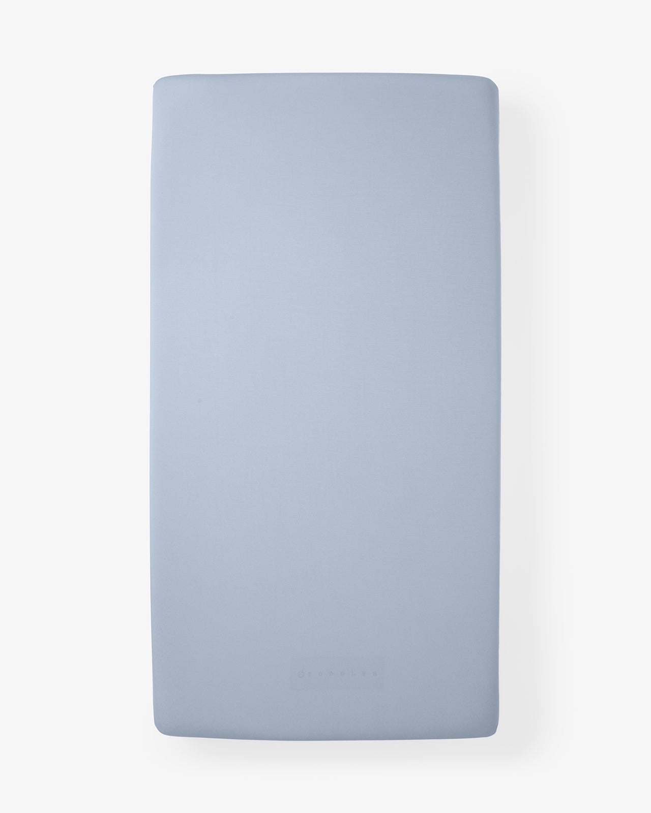 Aerial view of the Light Fog Mini Crib Sheet