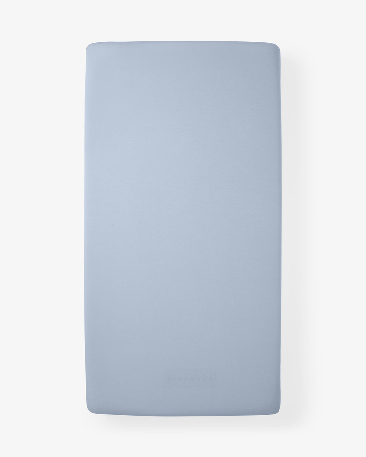Aerial view of the Light Fog Mini Crib Sheet