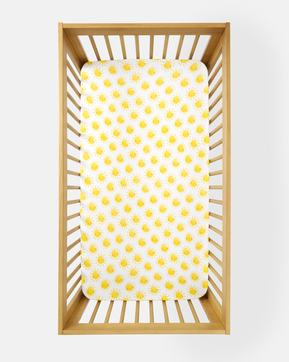 Overhead view of the Sunshine Fitted Crib Sheet