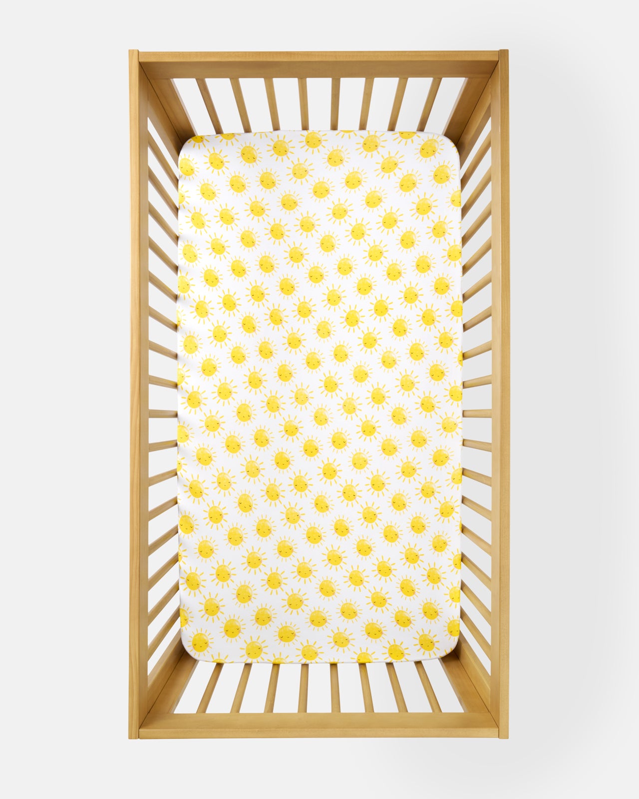 Overhead view of the Sunshine Fitted Crib Sheet