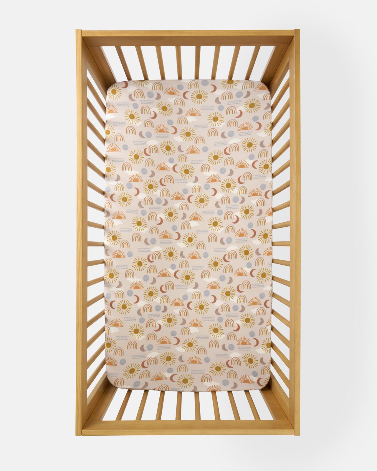 Aerial view of the Desert Sunrise Fitted Crib Sheet
