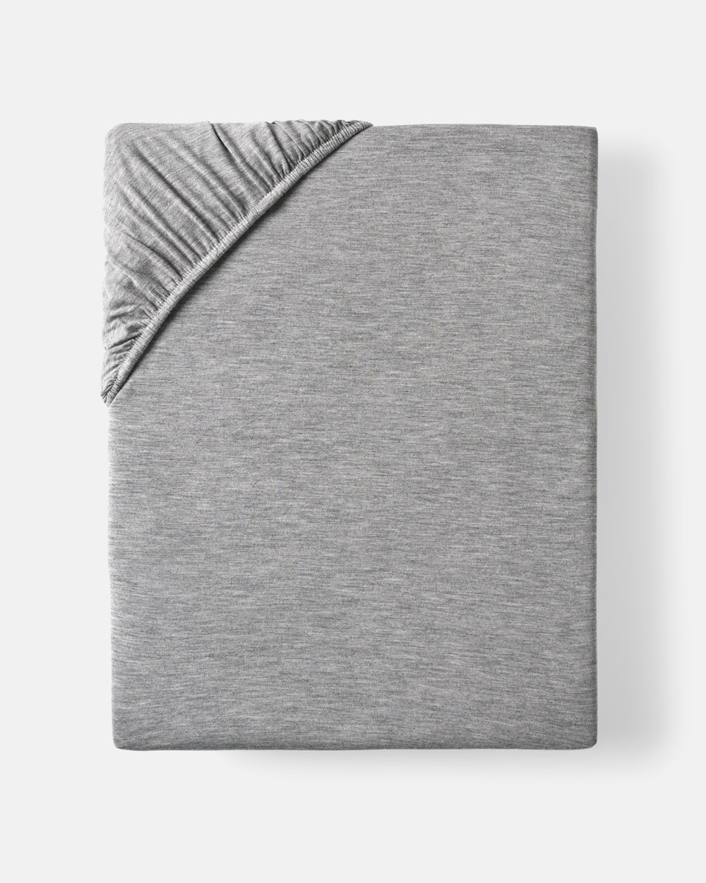 Flat lay of the Heather Gray Fitted Crib Sheet