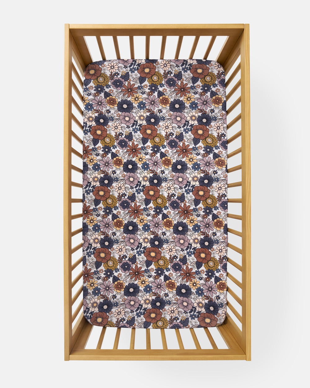 Aerial view of the Wildwood Floral Fitted Crib Sheet